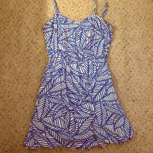 Blue and white dress